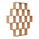 Nowoczesny regał ścienny, wiszący, 120x18x136 cm, olcha, mat