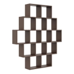 Nowoczesny regał ścienny, wiszący, RIMO, 120x18x136 cm, wenge, mat