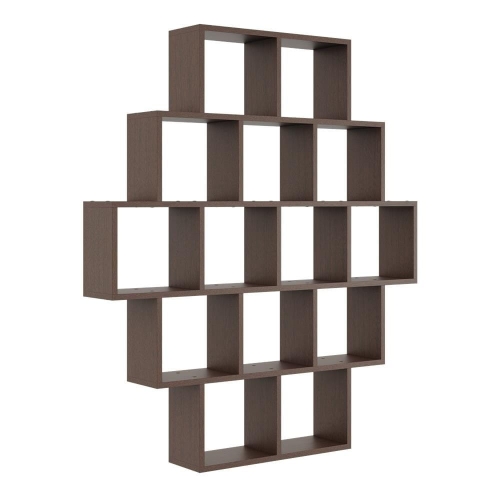 Przejdź do produktu Nowoczesny regał ścienny, wiszący, RIMO, 120x18x136 cm, wenge, mat