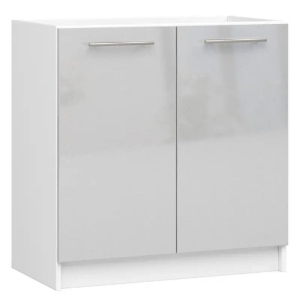 Szafka pod zlewozmywak, KLARA, 80x46x82 cm, biały, metalik, połysk