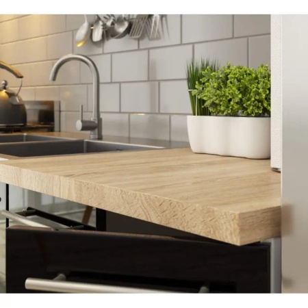 Szafka pod zlewozmywak, KLARA, 80x46x82 cm, biały, czarny, połysk