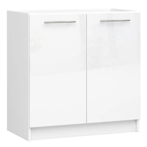 Szafka pod zlewozmywak, KLARA, 80x46x82 cm, biały, połysk