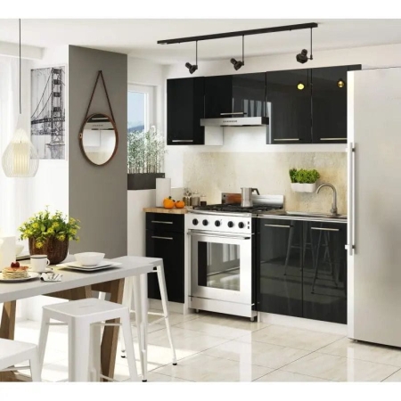 Szafka kuchenna z blatem, KLARA, 80x60x85 cm, biały, grafit, połysk