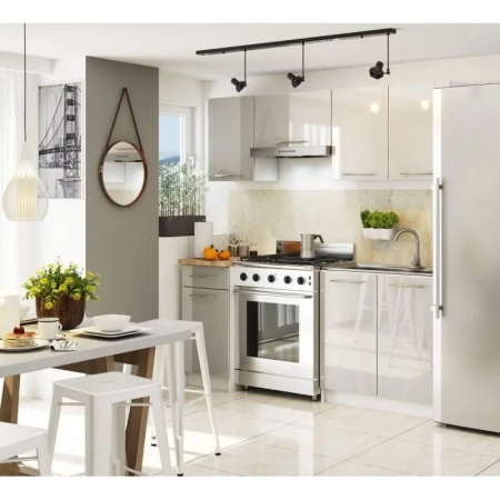 Szafka stojąca z blatem, KLARA, 40x60x85 cm, biały, metalik, połysk