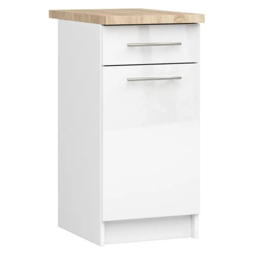 Przejdź do produktu Szafka stojąca z blatem, KLARA, 40x60x85 cm, biały, połysk