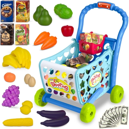 Wózek na zakupy dla dzieci, Ricokids, niebieski