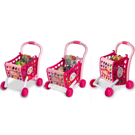 Wózek na zakupy dla dzieci, Ricokids, różowy