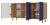 Komoda trzydrzwiowa, slim, Kama, 150x40x78 cm, dąb artisan, granatowy