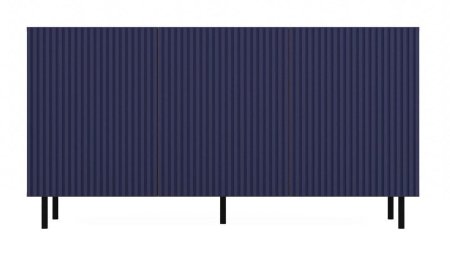 Komoda trzydrzwiowa, slim, Kama, 150x40x78 cm, dąb artisan, granatowy