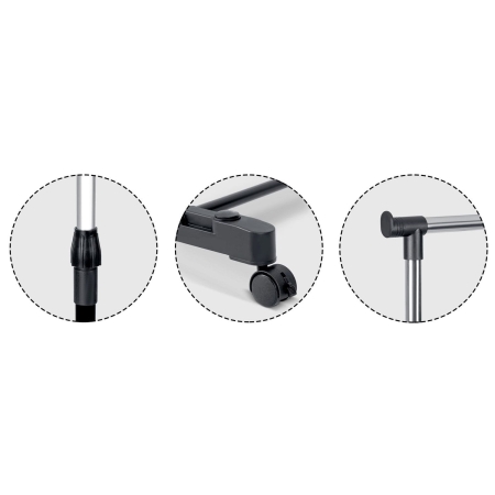 Wieszak na ubrania na kółkach, 78x42x144 cm, czarny, srebrny