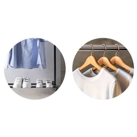 Wieszak na ubrania na kółkach, 78x42x144 cm, czarny, srebrny