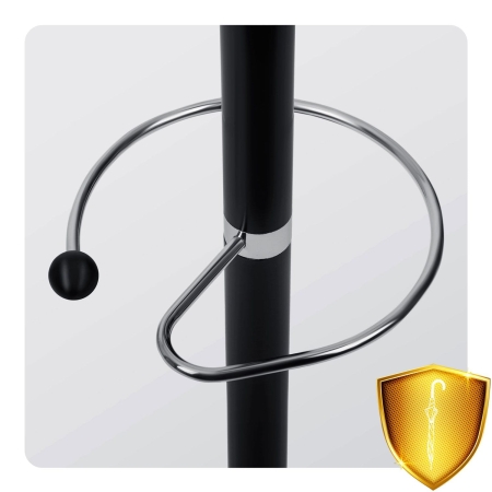 Wieszak na ubrania, marmurowa podstawa, Massido, 49x49x176 cm, czarny