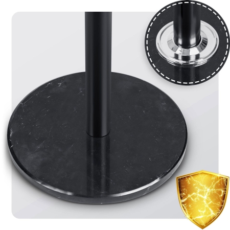 Wieszak na ubrania, marmurowa podstawa, Massido, 49x49x176 cm, czarny