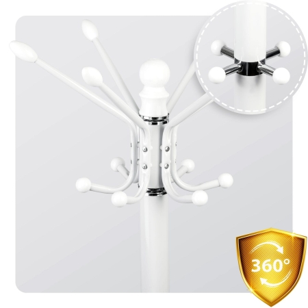 Wieszak na ubrania, podłogowy, Massido, 47x47x175 cm, biały