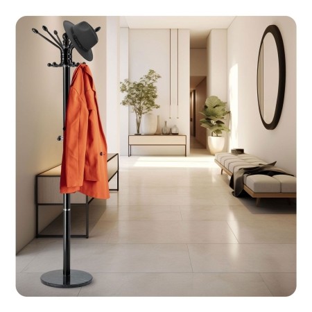 Wieszak na ubrania, podłogowy, Massido, 47x47x175 cm, czarny