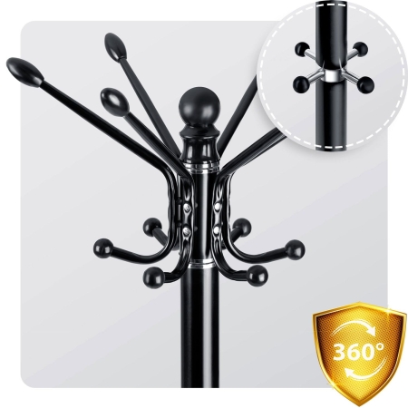 Wieszak na ubrania, podłogowy, Massido, 47x47x175 cm, czarny