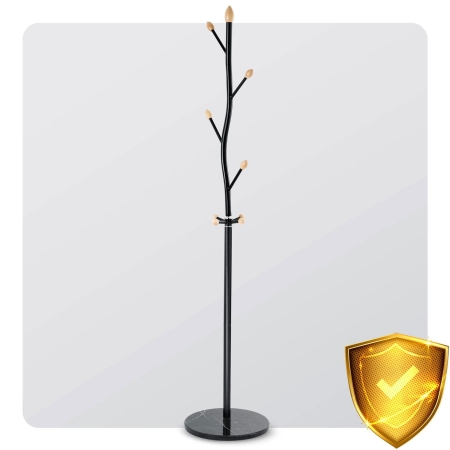 Wieszak na ubrania, stojący, Massido, 37x37x178 cm, czarny