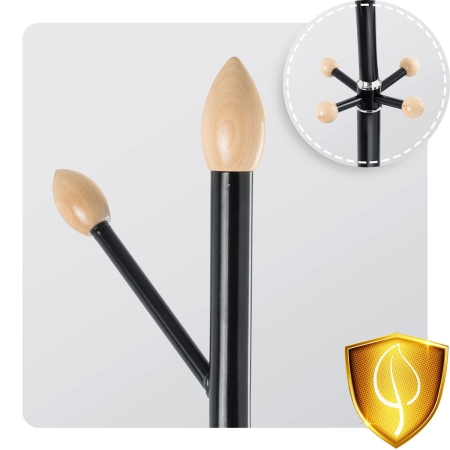 Wieszak na ubrania, stojący, Massido, 37x37x178 cm, czarny