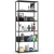 Regał do pokoju, loft, 6 półek, RAVEN, 80x32x192 cm, czarny, mat