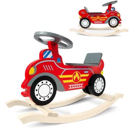 Drewniane auto na biegunach, straż pożarna, Ricokids