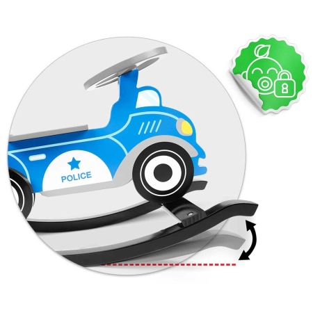 Drewniane auto na biegunach, policja, Ricokids