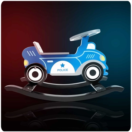Drewniane auto na biegunach, policja, Ricokids