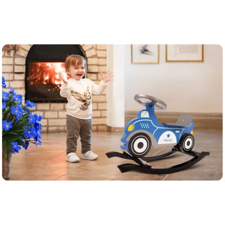 Drewniane auto na biegunach, policja, Ricokids