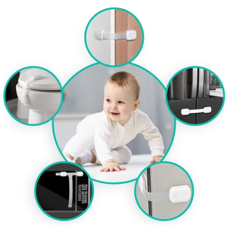 Zabezpieczenie otwierania szafek, Ricokids, 6 szt, biały