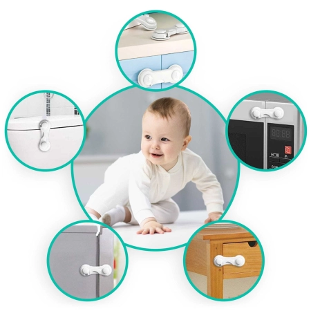 Blokada do szafek, Ricokids, 10 szt, biały