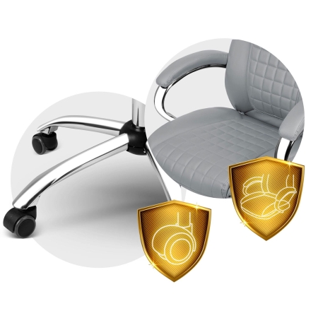 Fotel biurowy, gabinetowy, obrotowy, Batory, jasno szary