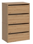 Szafka na buty, 4 półki, Modo, 60x36x88 cm, dąb artisan, mat