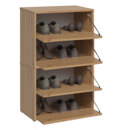 Szafka na buty, 4 półki, Modo, 60x36x88 cm, dąb artisan, mat