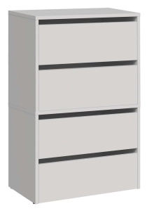 Szafka na buty, 4 półki, Modo, 60x36x88 cm, biały, mat