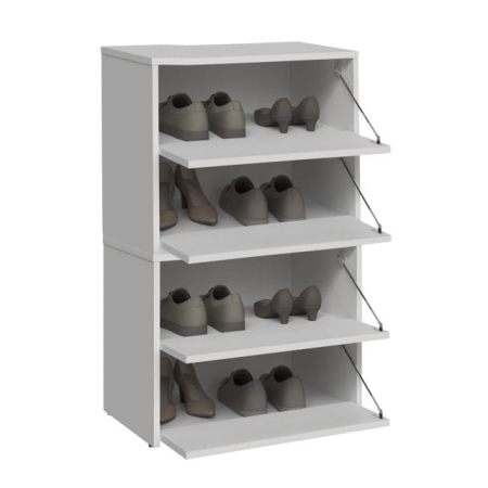 Szafka na buty, 4 półki, Modo, 60x36x88 cm, biały, mat