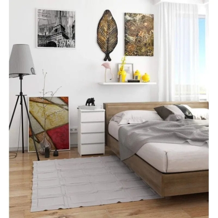 Szafka do sypialni, STILO, 4 szuflady, 40x35x74 cm, biały, mat