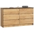 Komoda do sypialni, 6 szuflad, STILO, 140x40x77 cm, dąb craft, mat
