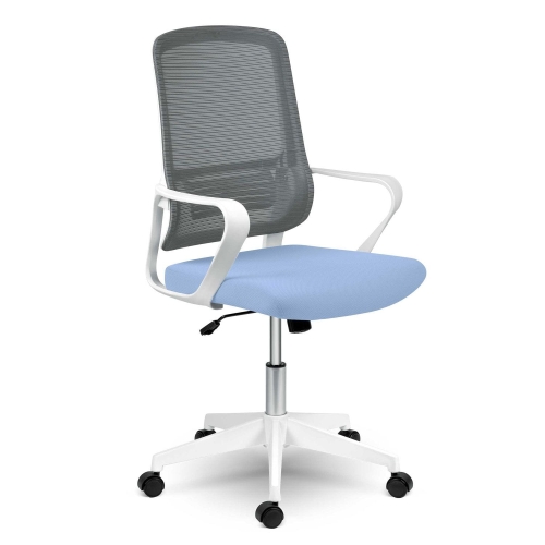Przejdź do produktu Fotel do pracy w biurze, mikrosiatka, Wizo, niebiesko-biały