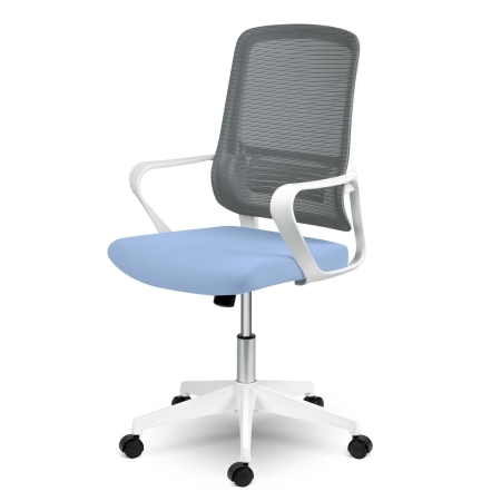 Fotel do pracy w biurze, mikrosiatka, Wizo, niebiesko-biały