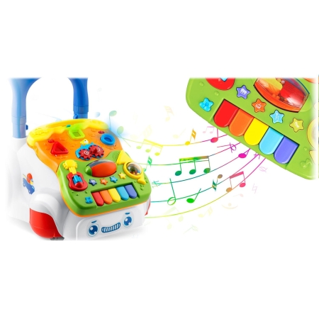 Chodzik edukacyjny z muzyką, 2w1, Ricokids, biały