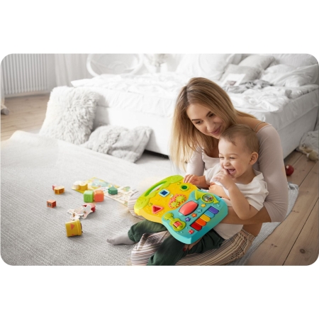 Chodzik edukacyjny z muzyką, 2w1, Ricokids, turkusowy