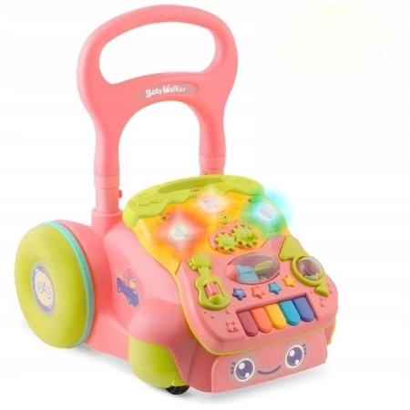 Chodzik edukacyjny z muzyką, 2w1, Ricokids, różowy