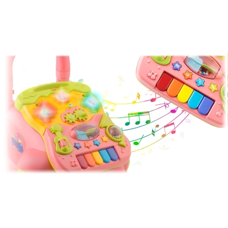 Chodzik edukacyjny z muzyką, 2w1, Ricokids, różowy