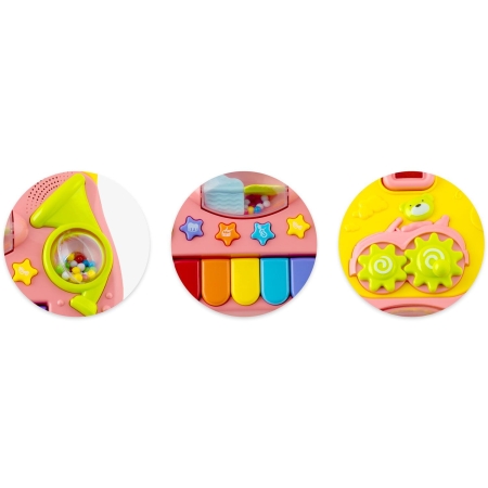 Chodzik edukacyjny z muzyką, 2w1, Ricokids, różowy