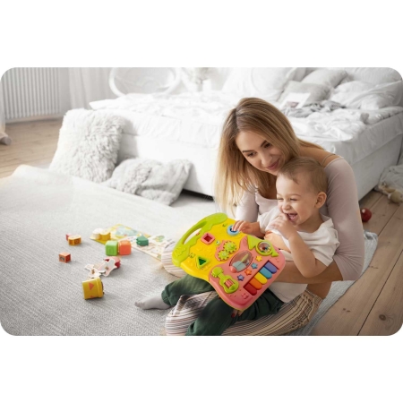 Chodzik edukacyjny z muzyką, 2w1, Ricokids, różowy
