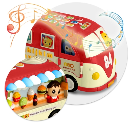 Zabawka edukacyjna, autobus, Ricokids, czerwony