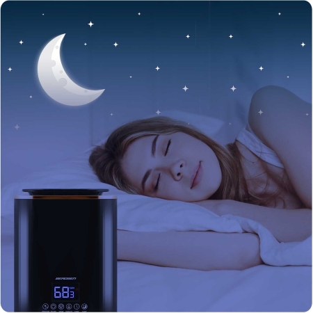 Nawilżacz powietrza, ultradźwiękowy, Berdsen, 18x18x25 cm, czarny
