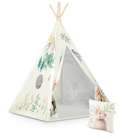 Namiot tipi dla dzieci, Nukido, 114x114x165 cm, beżowy