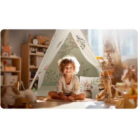 Namiot tipi dla dzieci, Nukido, 114x114x165 cm, beżowy
