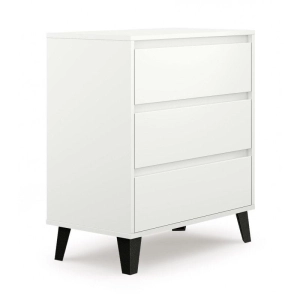 Mała komoda z szufladami, Scandi, 70x39x79 cm, biały, mat
