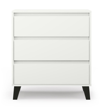 Mała komoda z szufladami, Scandi, 70x39x79 cm, biały, mat